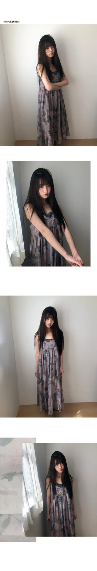 De Mon Lace Flower Long Bustier Dress