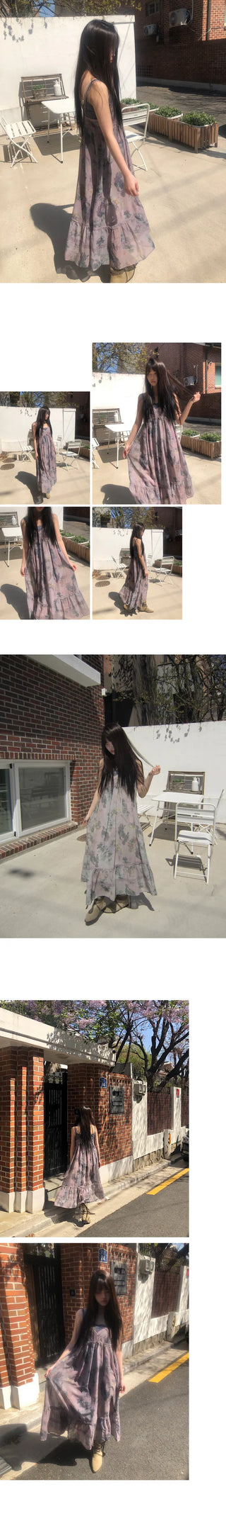 De Mon Lace Flower Long Bustier Dress