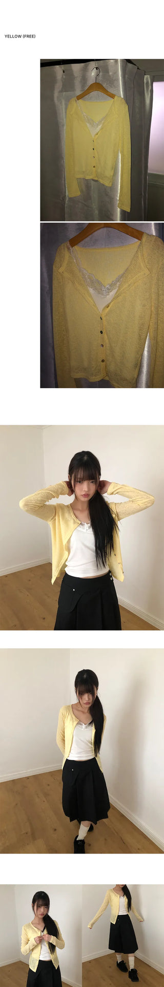 Andor Slim See-through Knit Cardigan