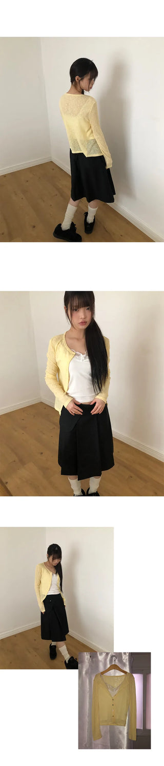 Andor Slim See-through Knit Cardigan