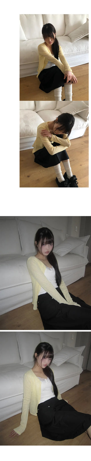 Andor Slim See-through Knit Cardigan