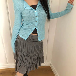 Andor Slim See-through Knit Cardigan