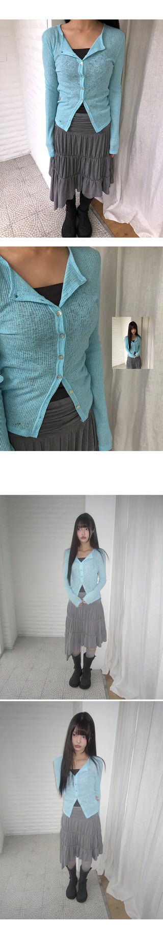 Andor Slim See-through Knit Cardigan