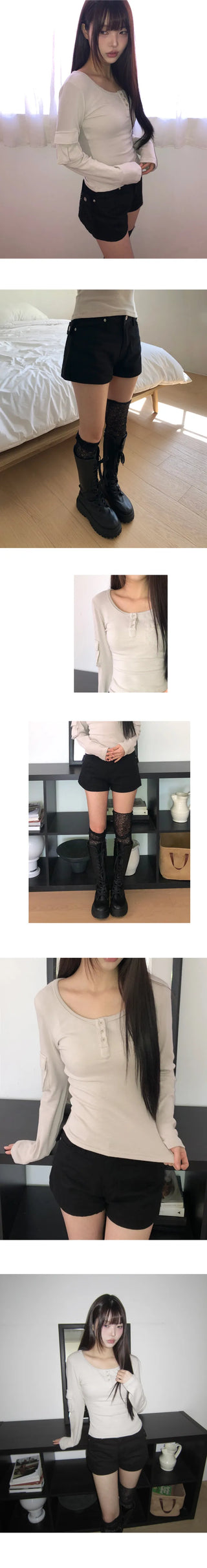Danto Eyelet Studded Shorts