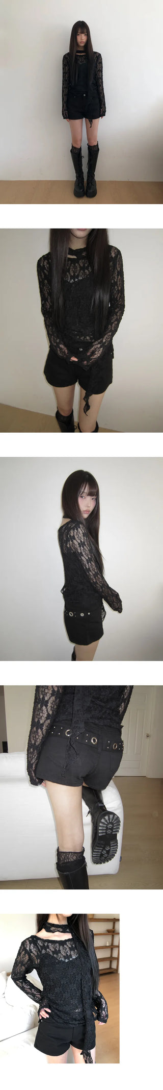 Danto Eyelet Studded Shorts