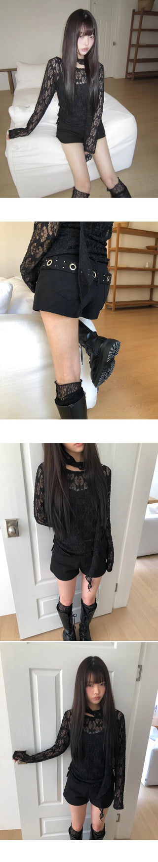 Danto Eyelet Studded Shorts
