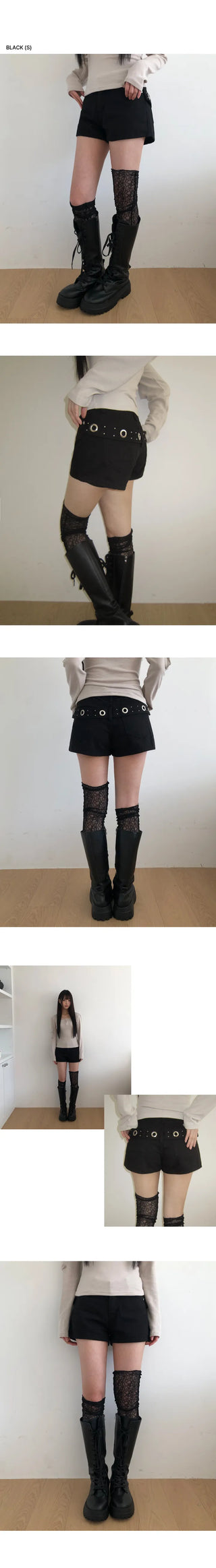 Danto Eyelet Studded Shorts