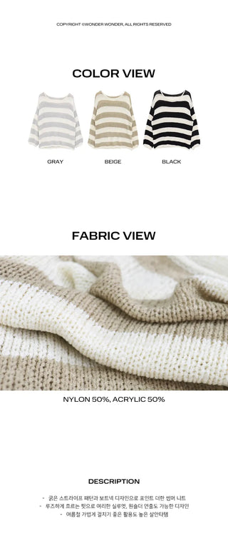 Chloe Delicate Fit Striped Summer Knit