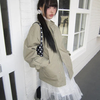 Henlo High-Neck Vintage Oversized Field Jacket