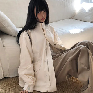Henlo High-Neck Vintage Oversized Field Jacket