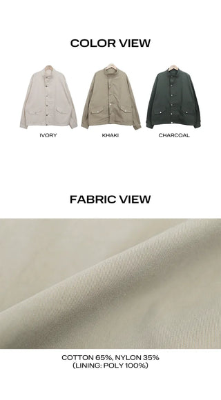 Henlo High-Neck Vintage Oversized Field Jacket