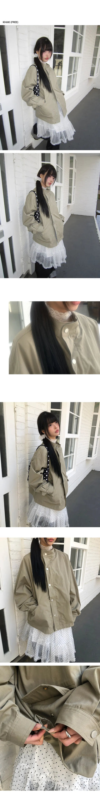 Henlo High-Neck Vintage Oversized Field Jacket