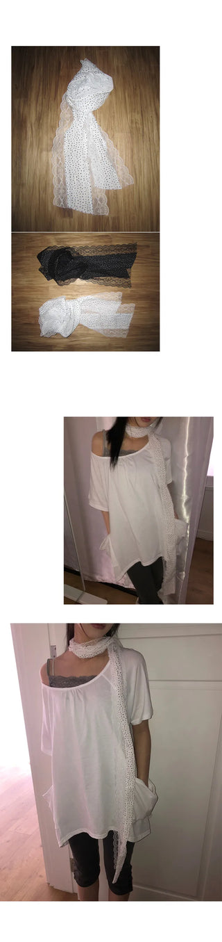 Laron Wave Dot Lace Scarf