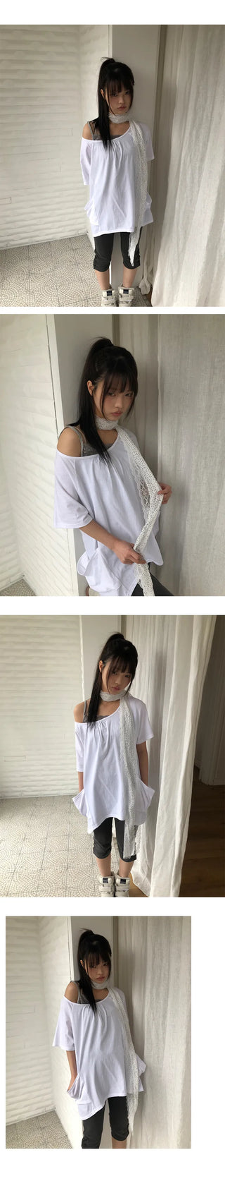 Laron Wave Dot Lace Scarf