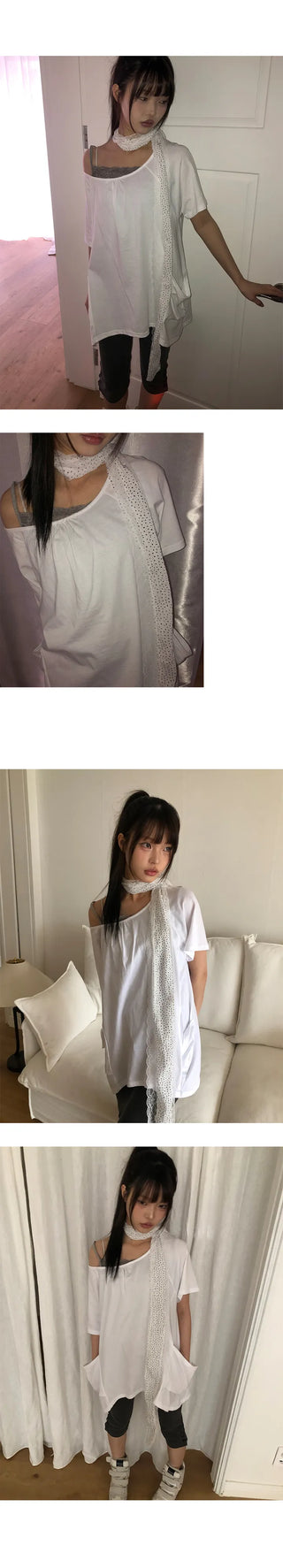 Laron Wave Dot Lace Scarf