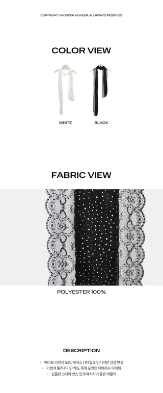 Laron Wave Dot Lace Scarf