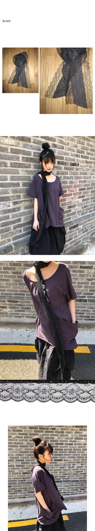 Laron Wave Dot Lace Scarf