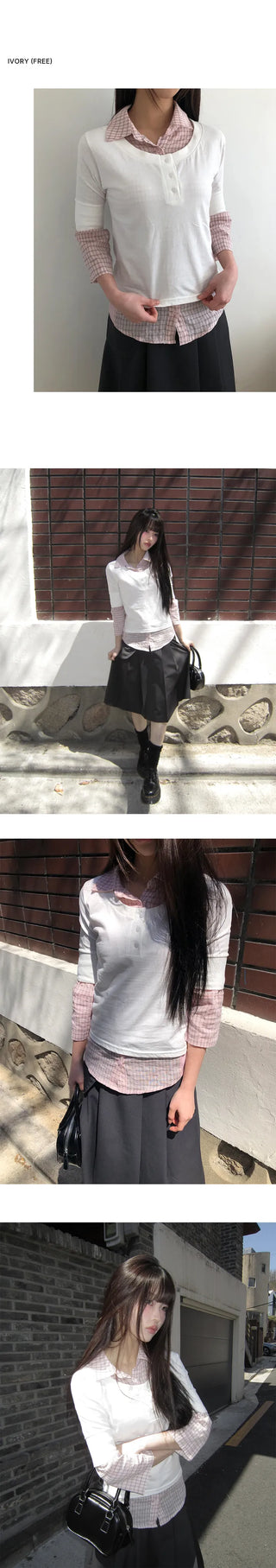 Viet Button Point Color Short Sleeve T-shirt