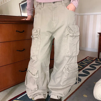 Kayun Wide Back Elastic Cargo Pants