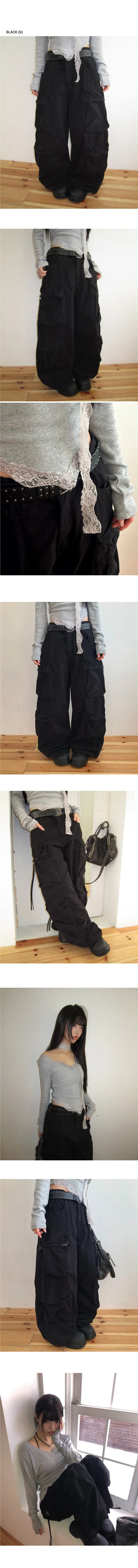Kayun Wide Back Elastic Cargo Pants