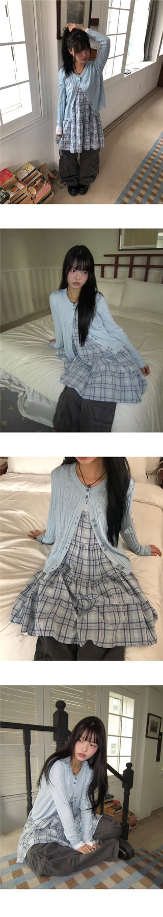 Aera Frill Check Sleeveless Dress