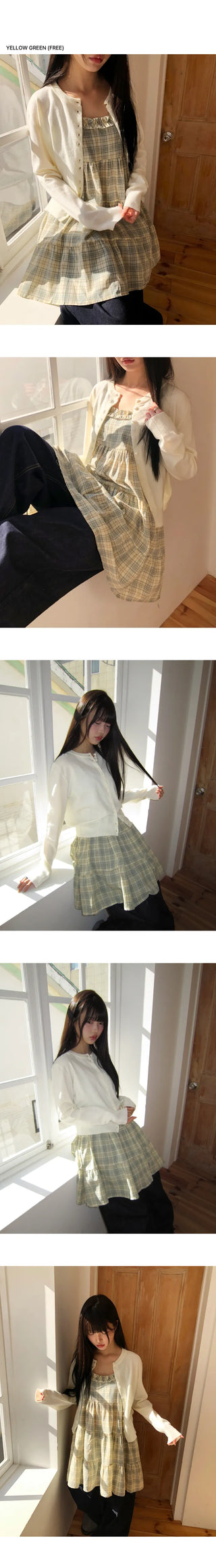 Aera Frill Check Sleeveless Dress