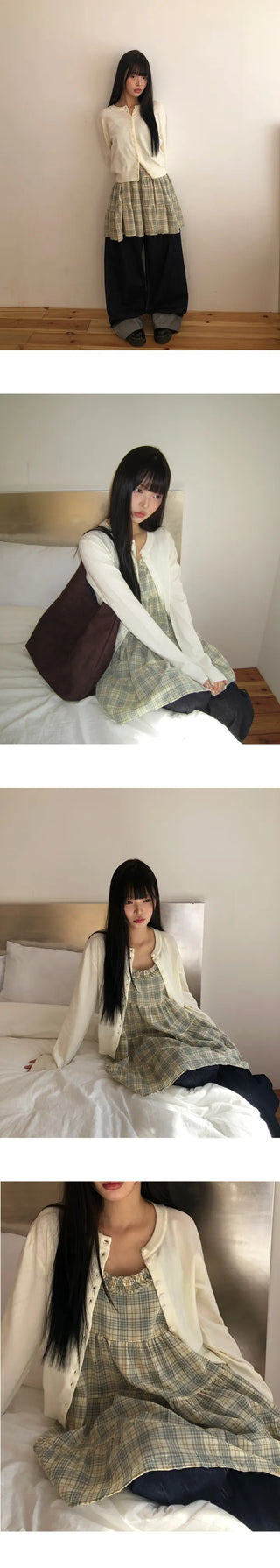 Aera Frill Check Sleeveless Dress