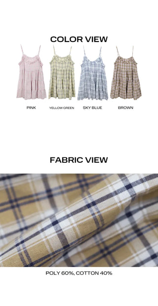 Aera Frill Check Sleeveless Dress