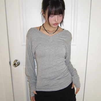 Tael V-neck Warmer Long Sleeve T-shirt