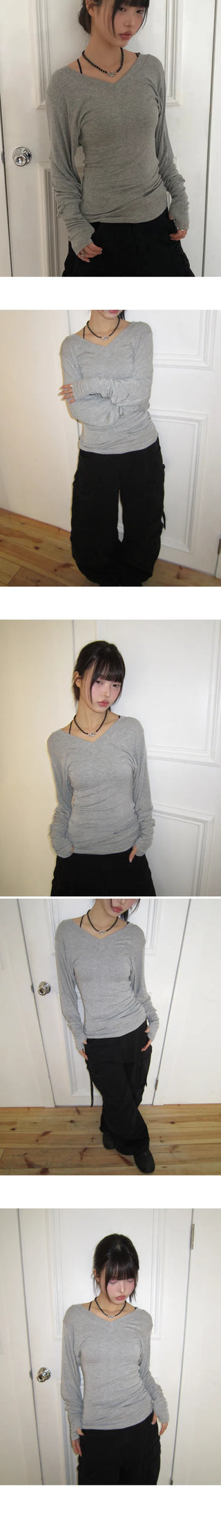 Tael V-neck Warmer Long Sleeve T-shirt