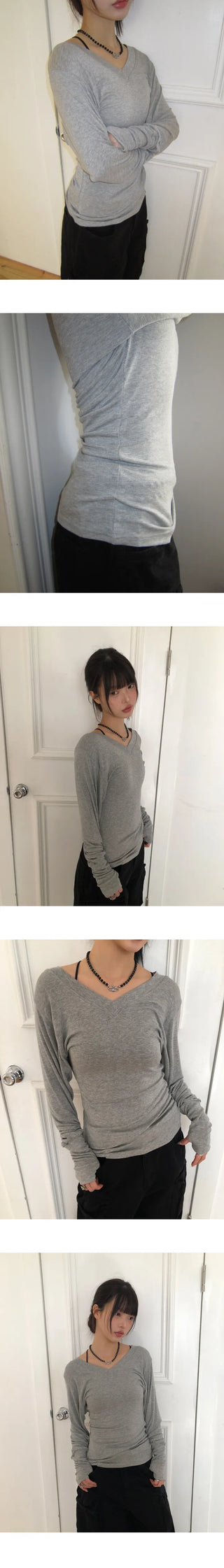 Tael V-neck Warmer Long Sleeve T-shirt
