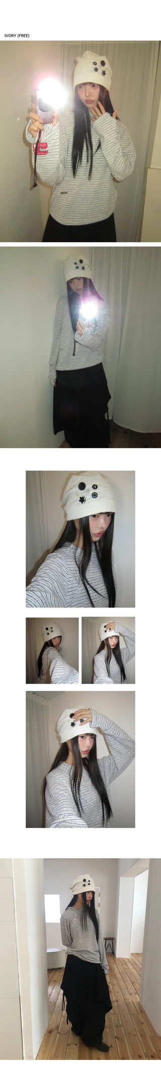 Dante Asymmetrical Warmer Striped Hoodie