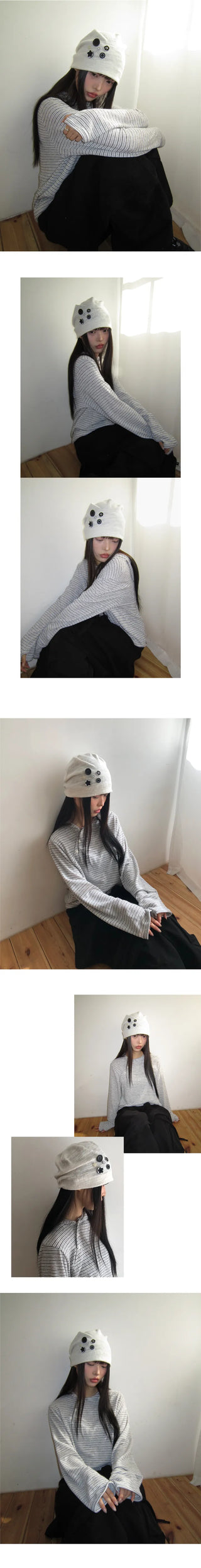 Dante Asymmetrical Warmer Striped Hoodie
