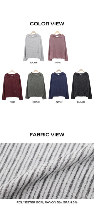 Dante Asymmetrical Warmer Striped Hoodie