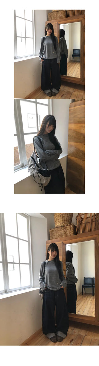 Dante Asymmetrical Warmer Striped Hoodie