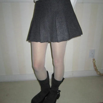 Elon Wool Pleated Mini Skirt