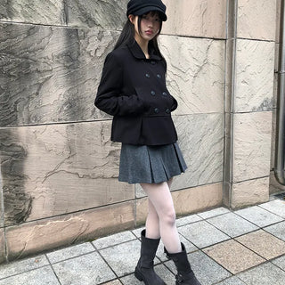 Elon Wool Pleated Mini Skirt
