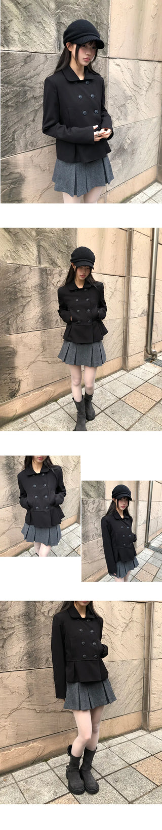 Elon Wool Pleated Mini Skirt