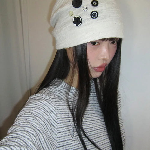 Fern Button Beanie