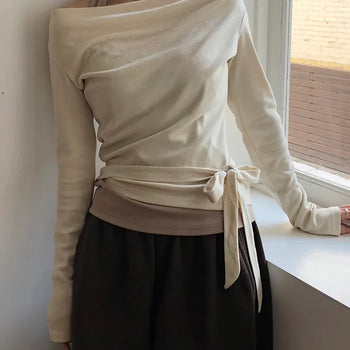 DL Halter Layered Long Sleeve T-shirt