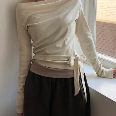 DL Halter Layered Long Sleeve T-shirt