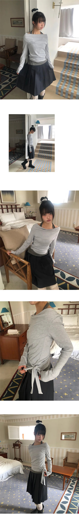 DL Halter Layered Long Sleeve T-shirt
