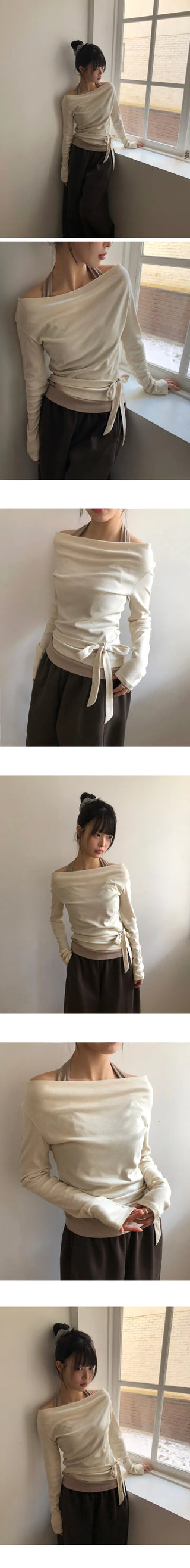 DL Halter Layered Long Sleeve T-shirt