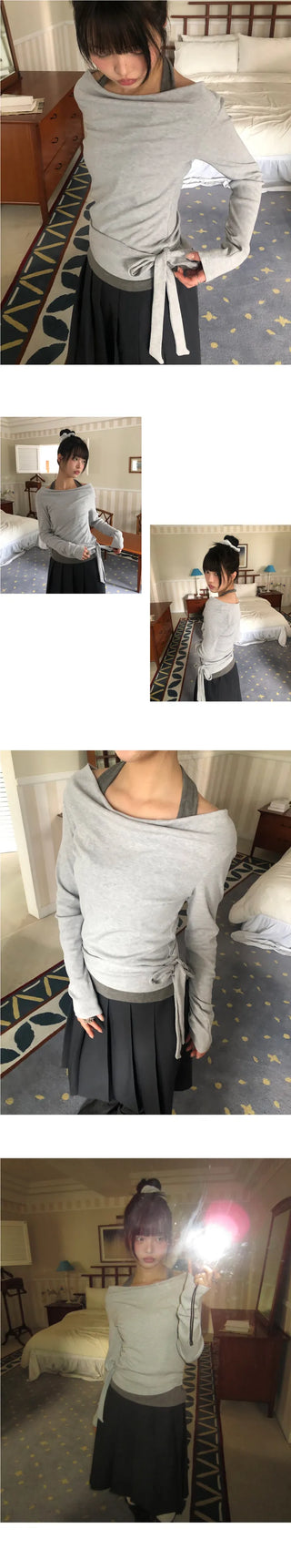 DL Halter Layered Long Sleeve T-shirt