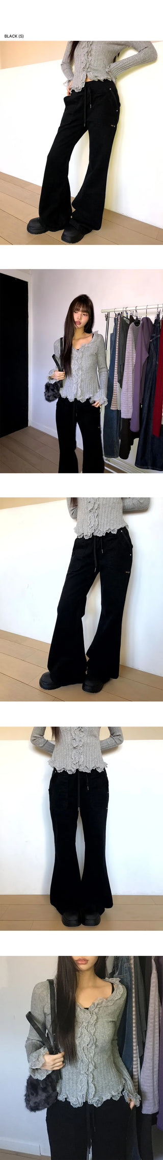 Loen Low-Rise Bootcut Elastic Pants