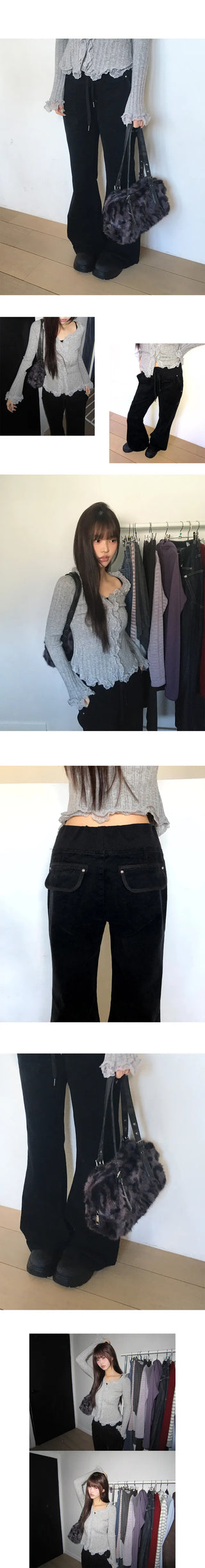 Loen Low-Rise Bootcut Elastic Pants