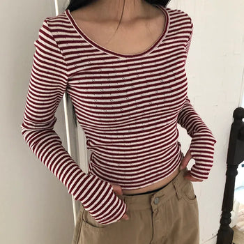 Roric Striped Warmer Punched Long Sleeve T-shirt