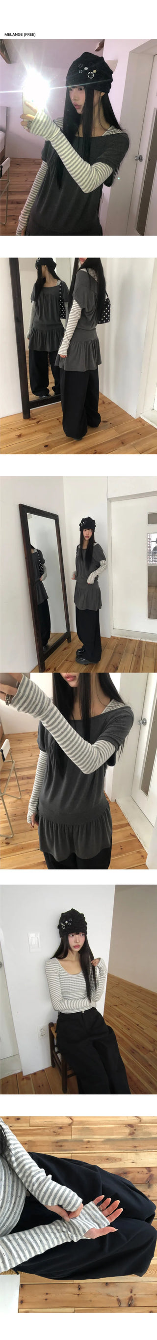 Roric Striped Warmer Punched Long Sleeve T-shirt