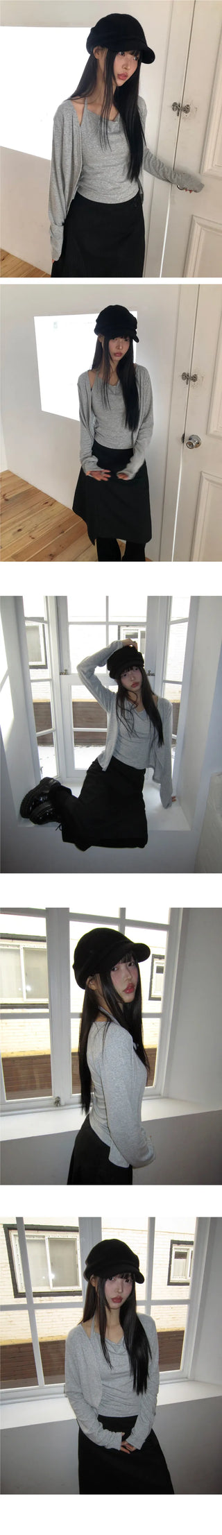 Miem Layered Halter Sleeveless Cardigan