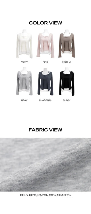 Miem Layered Halter Sleeveless Cardigan